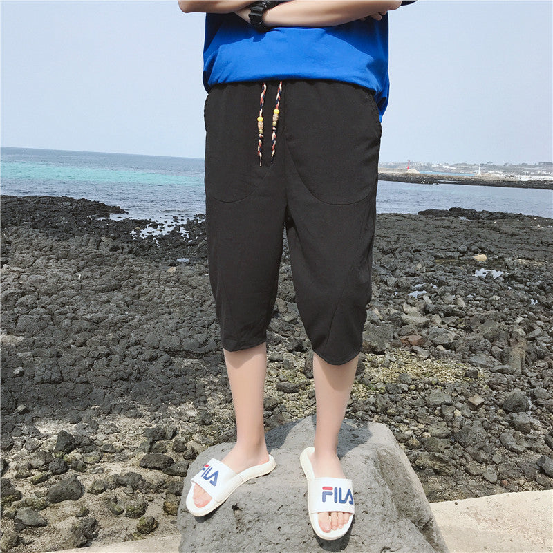 Pantalon en lin homme Confortable Élastique Loisirs