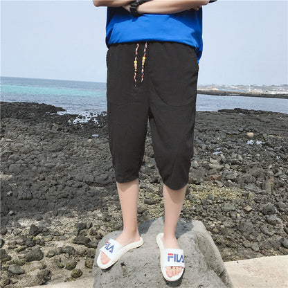 Pantalon en lin homme Confortable Élastique Loisirs