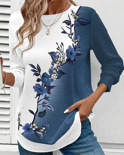 Robe d'été Col rond Imprimé floral Coloré