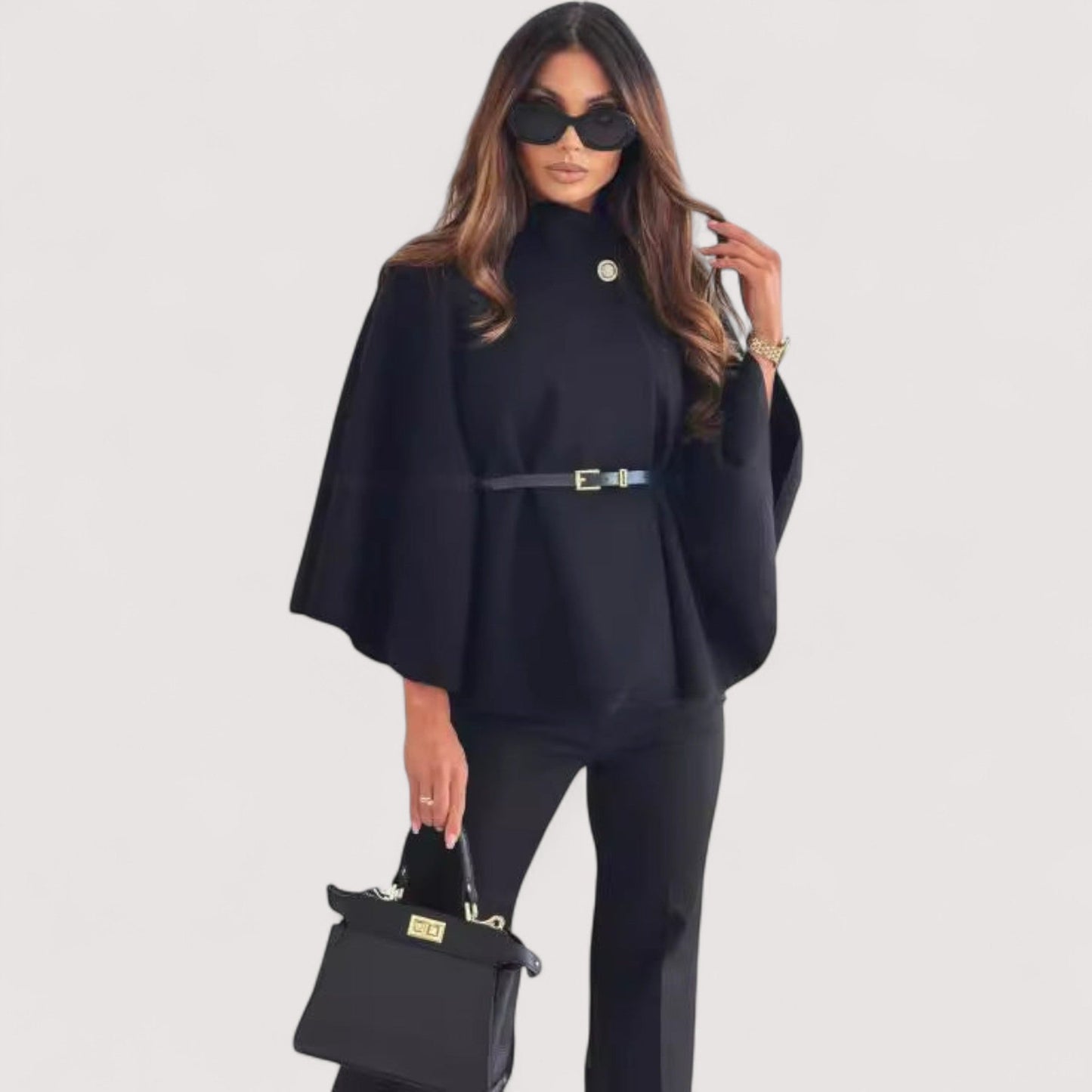 Veste élégante pour femme à motif papillon avec ceinture