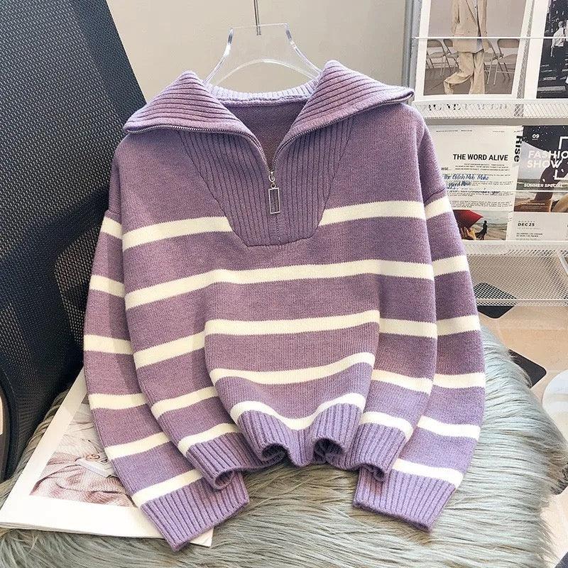 Robe Tendance | Pull à Rayures Colorées pour Femmes