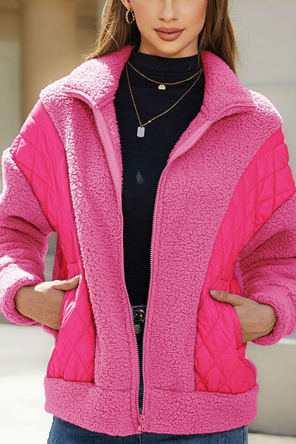 Gilet en peluche doux à manches longues pour femme