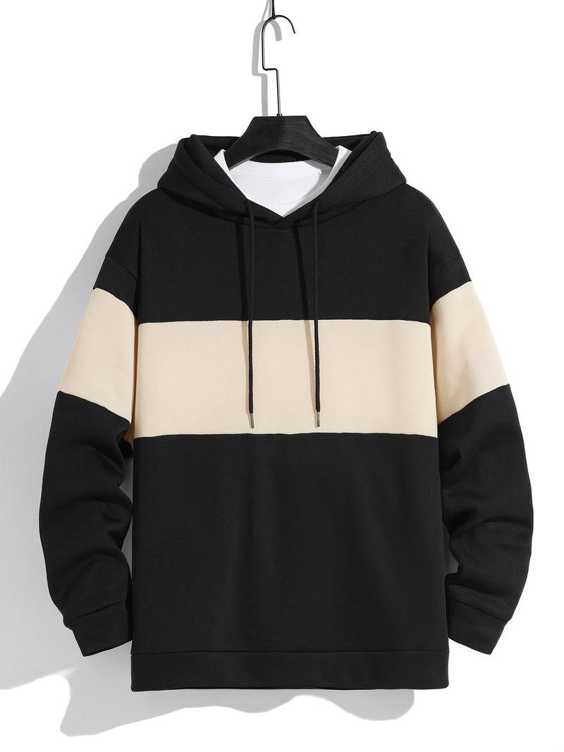 Pull à capuche décontracté pour hommes à manches longues