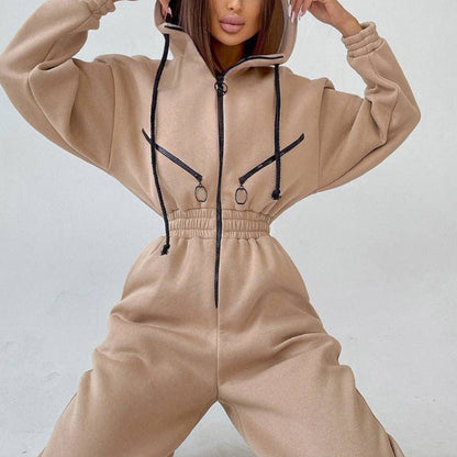 Ensemble deux pièces pratique à capuche pour femme, idéal pour le quotidien