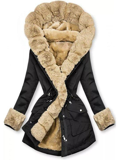 Gepolsterte Winterjacke Warm Plüsch Innenfutter - IdealeKleiden