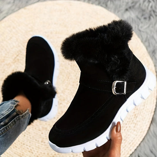 Winterstiefel Damen Schnalle Reißverschluss - IdealeKleiden