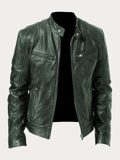 Blouson en cuir élégant pour homme noir