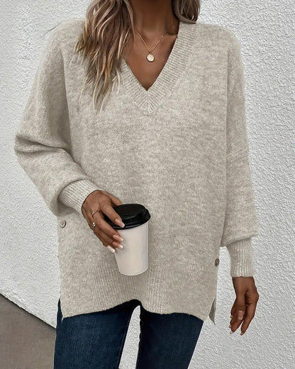 Robe élégante col en V bavette