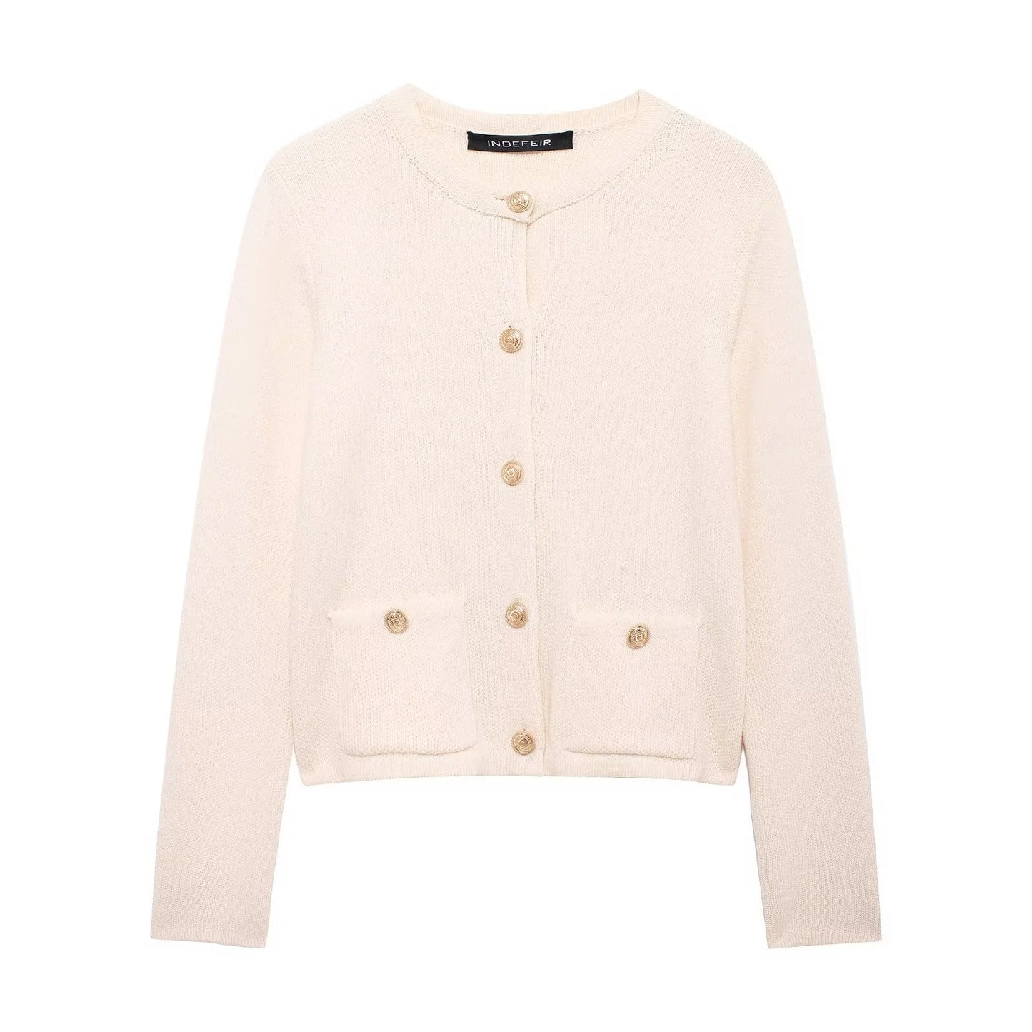 Cardigan chic pour femme avec boutons dorés