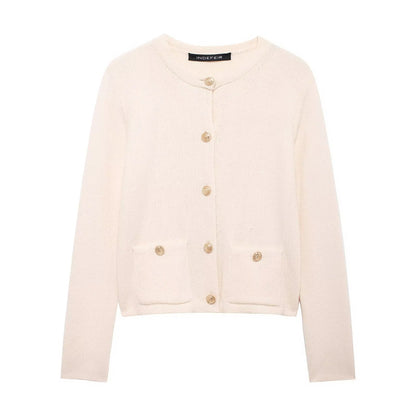 Cardigan chic pour femme avec boutons dorés