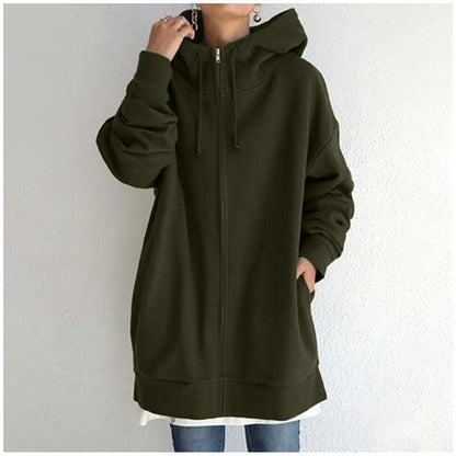 Parka femme capuche fermeture éclair automne-hiver
