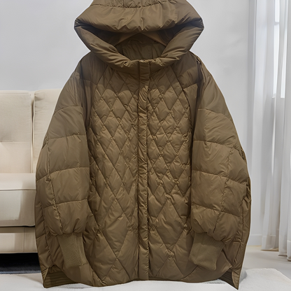 Manteau d'hiver chaud pour femme, rembourré de duvet, avec fermeture éclair
