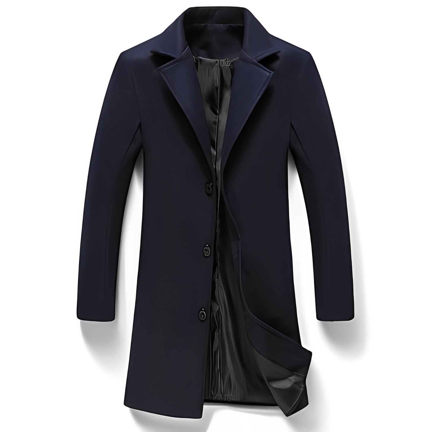 Manteau élégant en laine noire pour homme