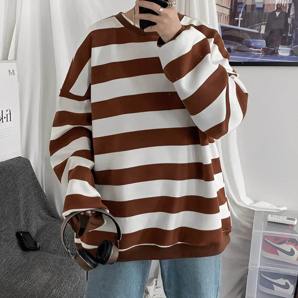 Pull oversize homme à rayures