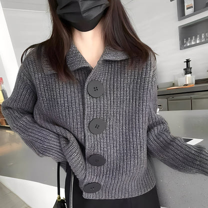 Cardigan mode pour femme, gros boutons