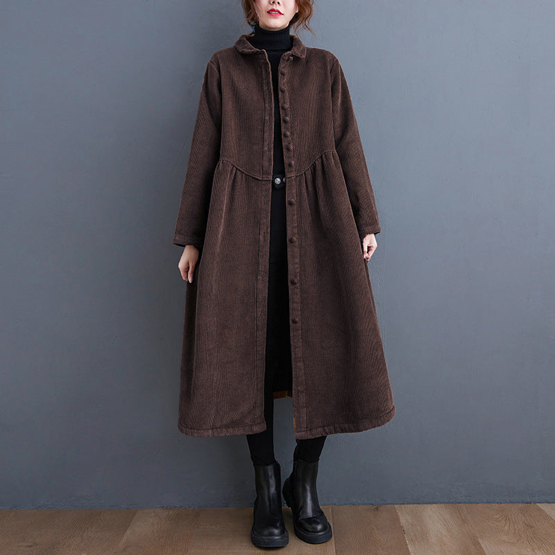 Veste en velours côtelé pour femme chaude et confortable