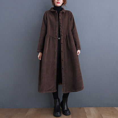 Veste en velours côtelé pour femme chaude et confortable