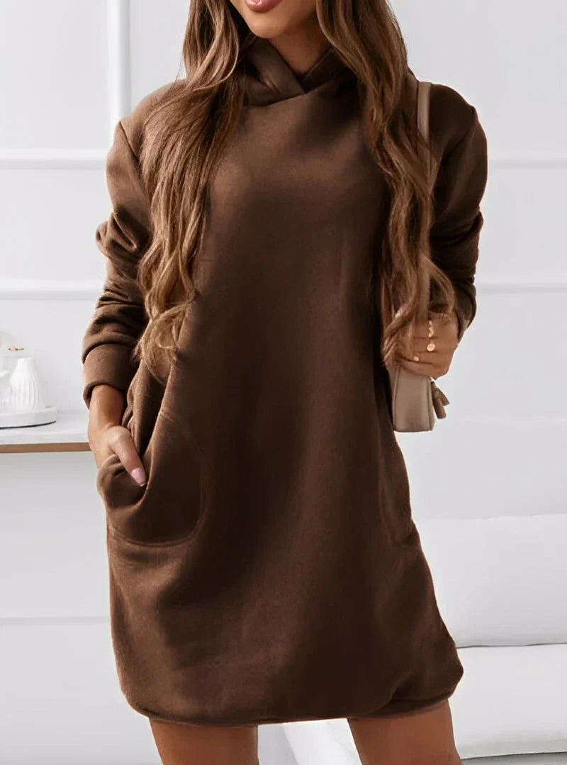 Mini-robe stylée à capuche pour femme