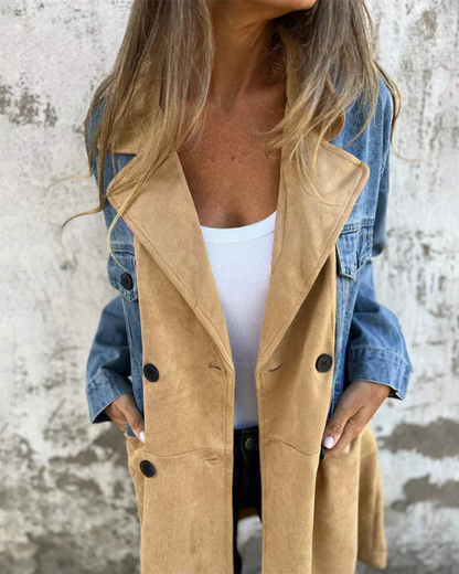 Veste en jean tendance style cuir