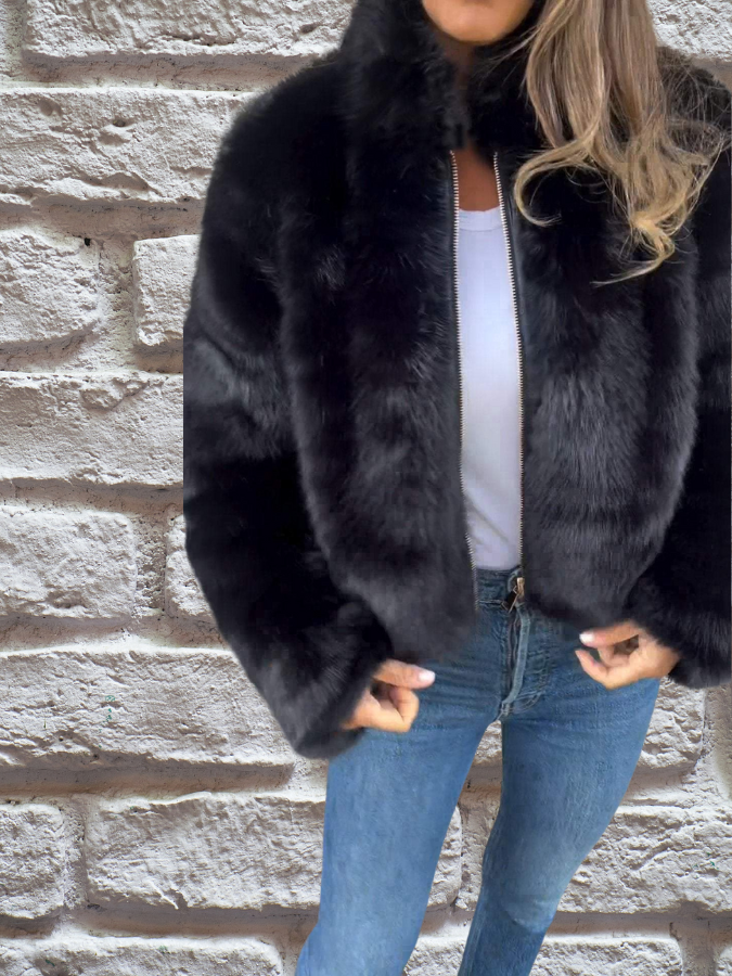 Veste élégante en fourrure pour femme Qualité Luxe