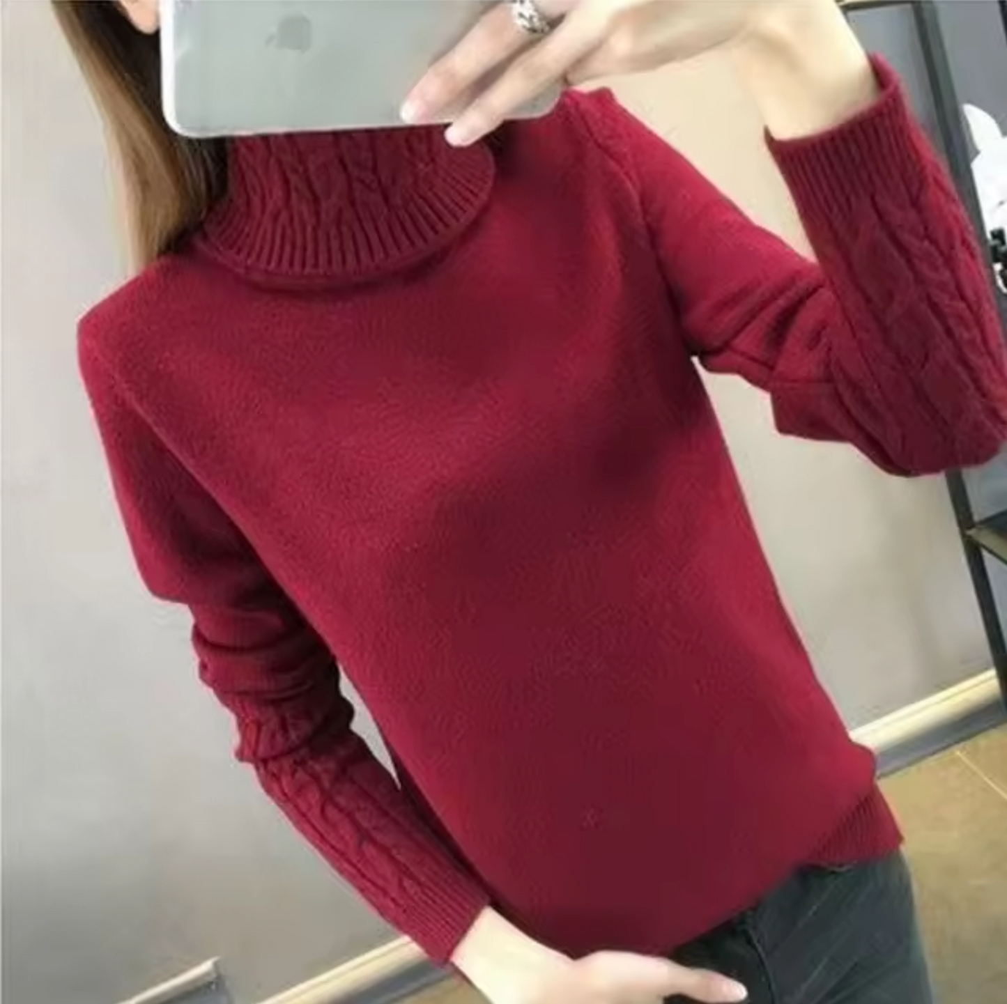 Pull en laine à col roulé doux