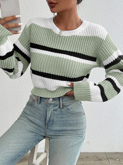 Pulls en maille douce à col rond pour femme