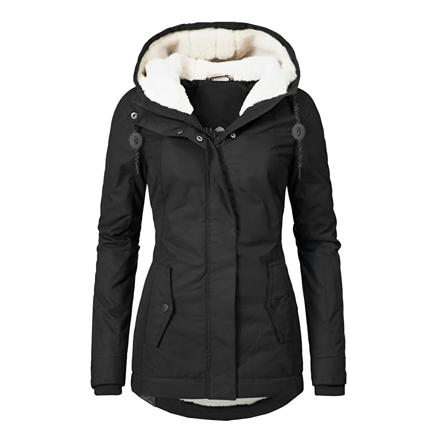 Veste de protection pour femmes chaude peluche capuche hiver