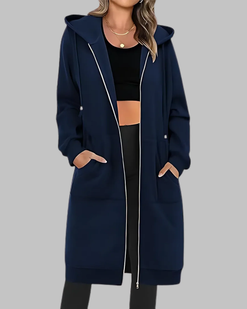 Veste Zippée Décontractée Grande Taille Femme Oversize
