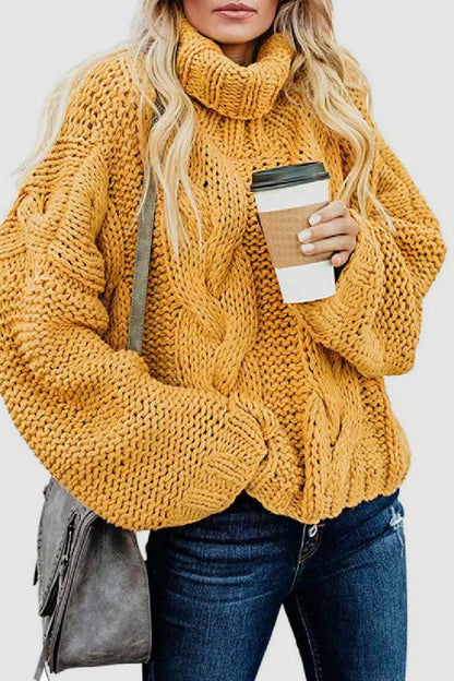 Pull en cachemire élégant col roulé hiver