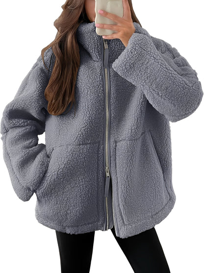 Veste en laine élégante pour femme avec fermeture éclair