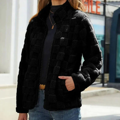 Doudoune à carreaux tendance pour femme