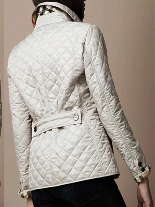 Frauen Steppjacke Modern Umschlagkragen - IdealeKleiden