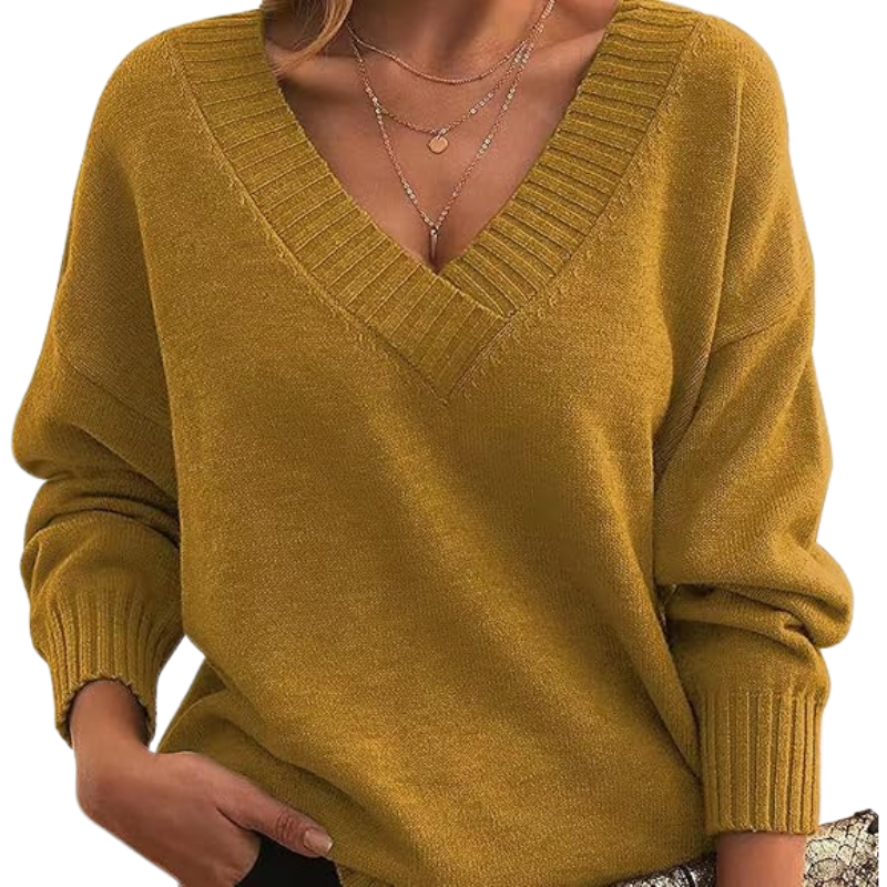Pull col V élégant pour femmes