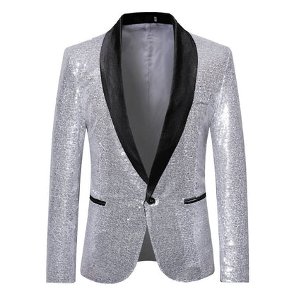Eleganter Pailletten Blazer Herren Abendgarderobe - IdealeKleiden