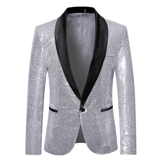 Eleganter Pailletten Blazer Herren Abendgarderobe - IdealeKleiden