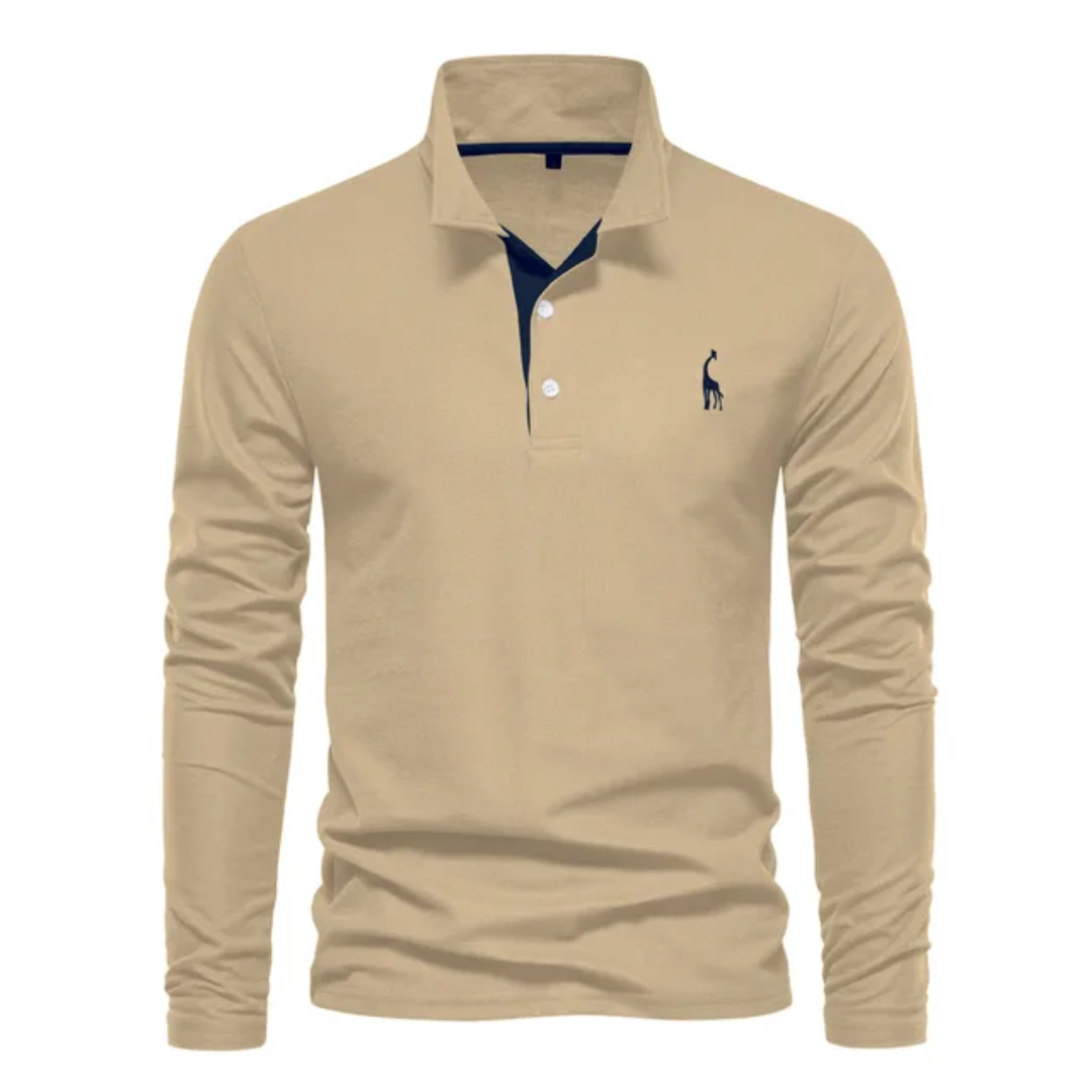 Polo homme manches longues classique élégant