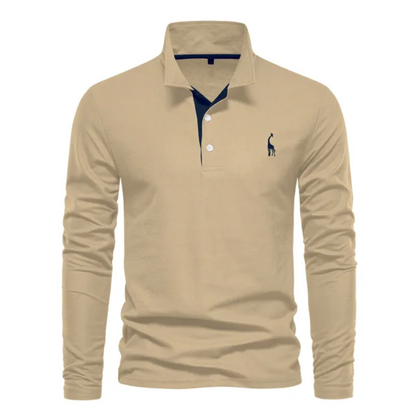Polo homme manches longues classique élégant