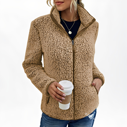 Damen Fleece-Mantel Weich Elegant - IdealeKleiden