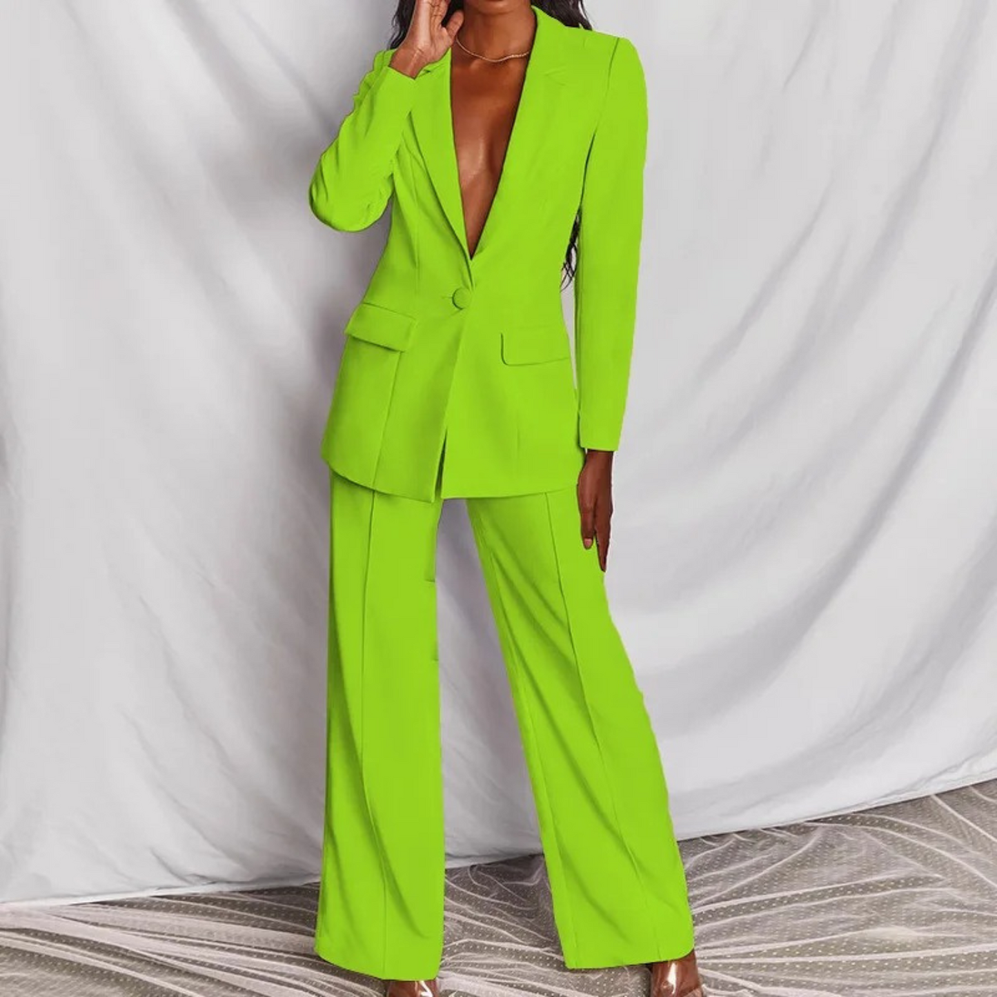 Ensemble Blazer Élégant à Manches Longues pour Femme