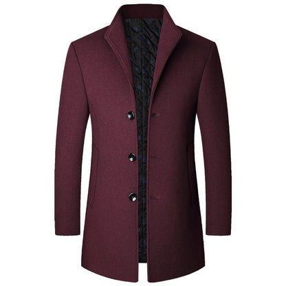 Élégant manteau long en laine pour homme
