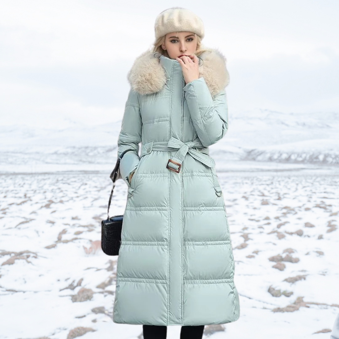 Manteau d'hiver femme élégant en fausse fourrure