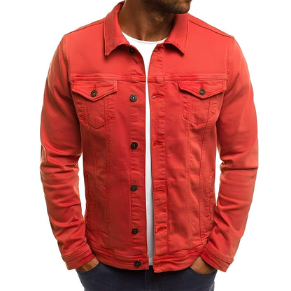 Veste en jean moderne pour homme avec poches