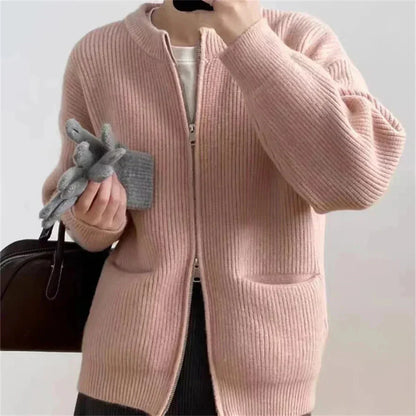 Grand gilet oversize avec fermeture éclair et poches