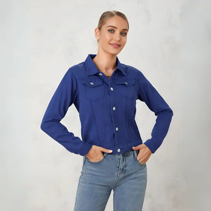 Veste en jean pour femme moderne boutons tendance