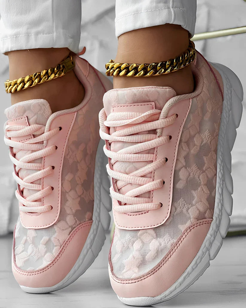 Baskets Femme Motif Floral Confortables Respirantes