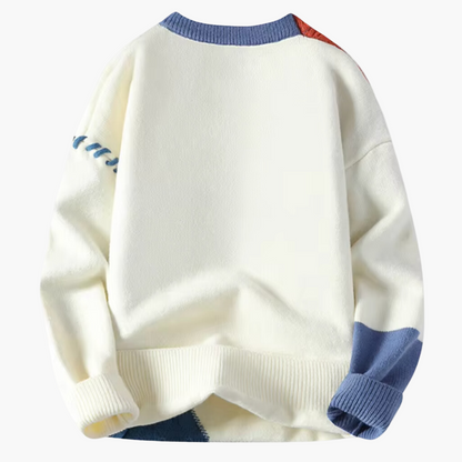 Herren Strickpullover Patchwork Modern Trendig Herbst Winter - IdealeKleiden