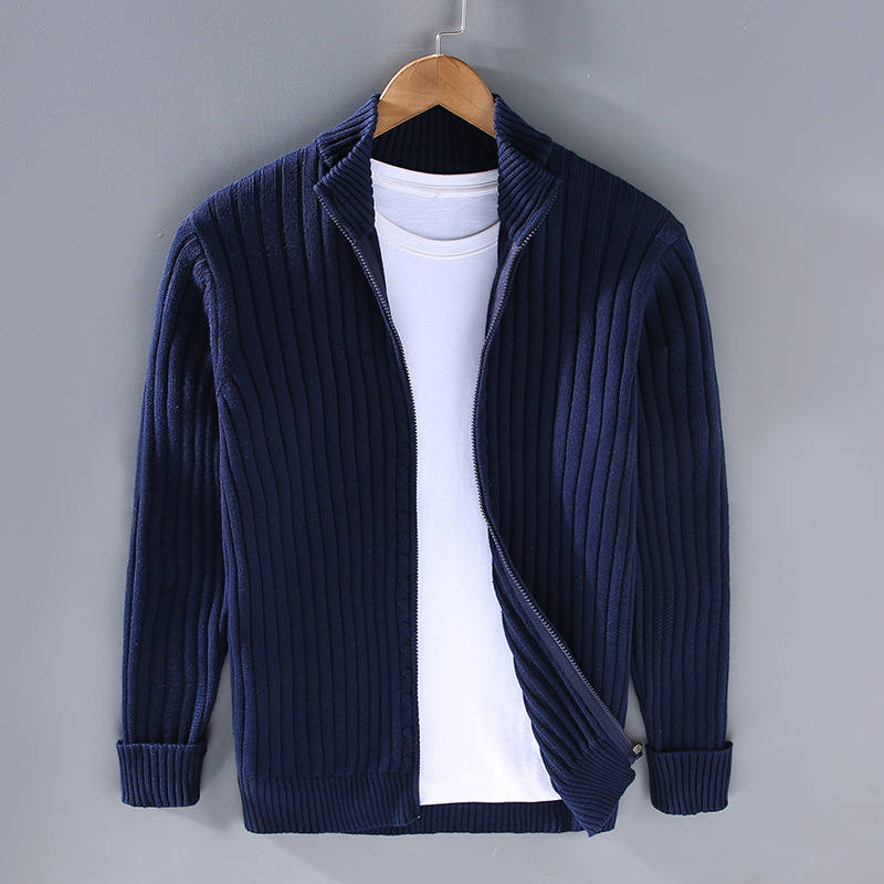 Cardigan en tricot pour homme, zippé, moderne, décontracté