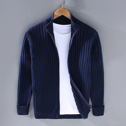 Cardigan en tricot pour homme, zippé, moderne, décontracté