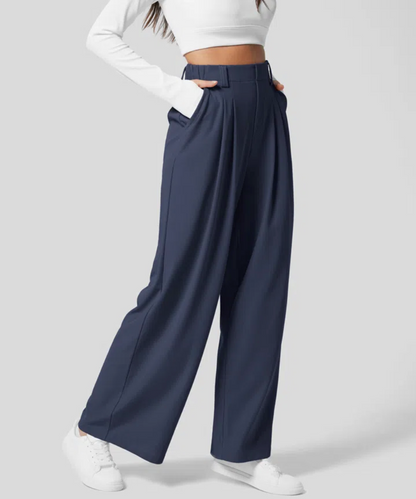 Pantalon femme élégant coupe large sur mesure