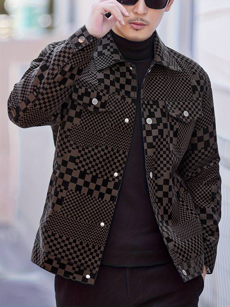 Herren Jacke Kariert Modern Schnitt - IdealeKleiden